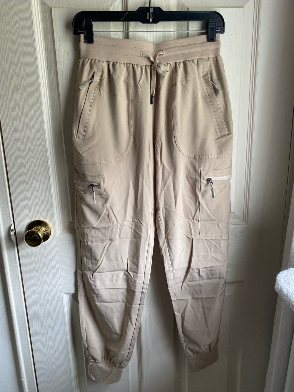 Amazon Women's Beige Cargo Jogger Pants - Neutral Comfort